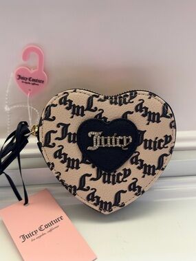 JUICY COUTURE Heart Shape Black Zip Wrislet